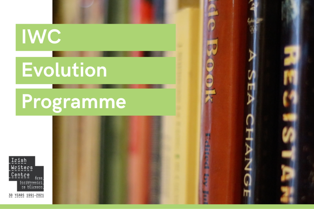 IWC Evolution Programme text with semi-focussed image of books