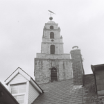 Black and white image of the Shandon Bells in Cork