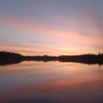 Sunset over Annaghmakerrig Lake, a view that inspires our artists