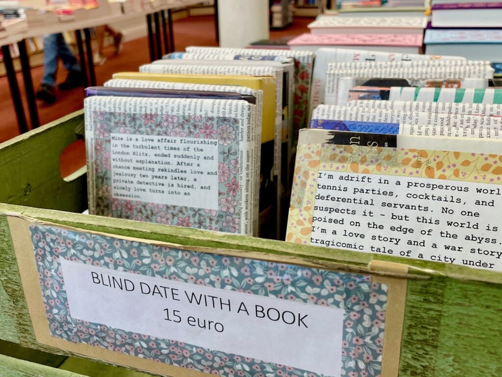 The Blind Date with a Book feature at Books Upstairs, buy a wrapped book and find out later what it is